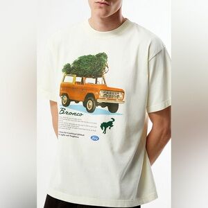 Ford Bronco Embrace The Spirit Men's T-Shirt Small Cream